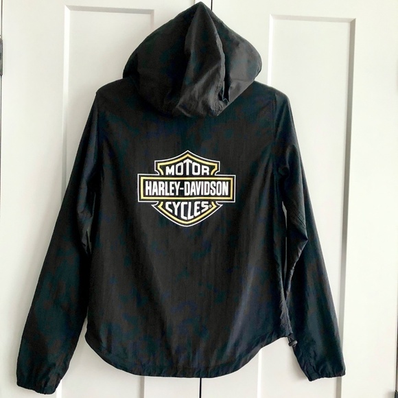 Harley Davidson, Bar & Shield, Packable, Anorack, Womens, Hooded Windbreaker, XS - Picture 3 of 16